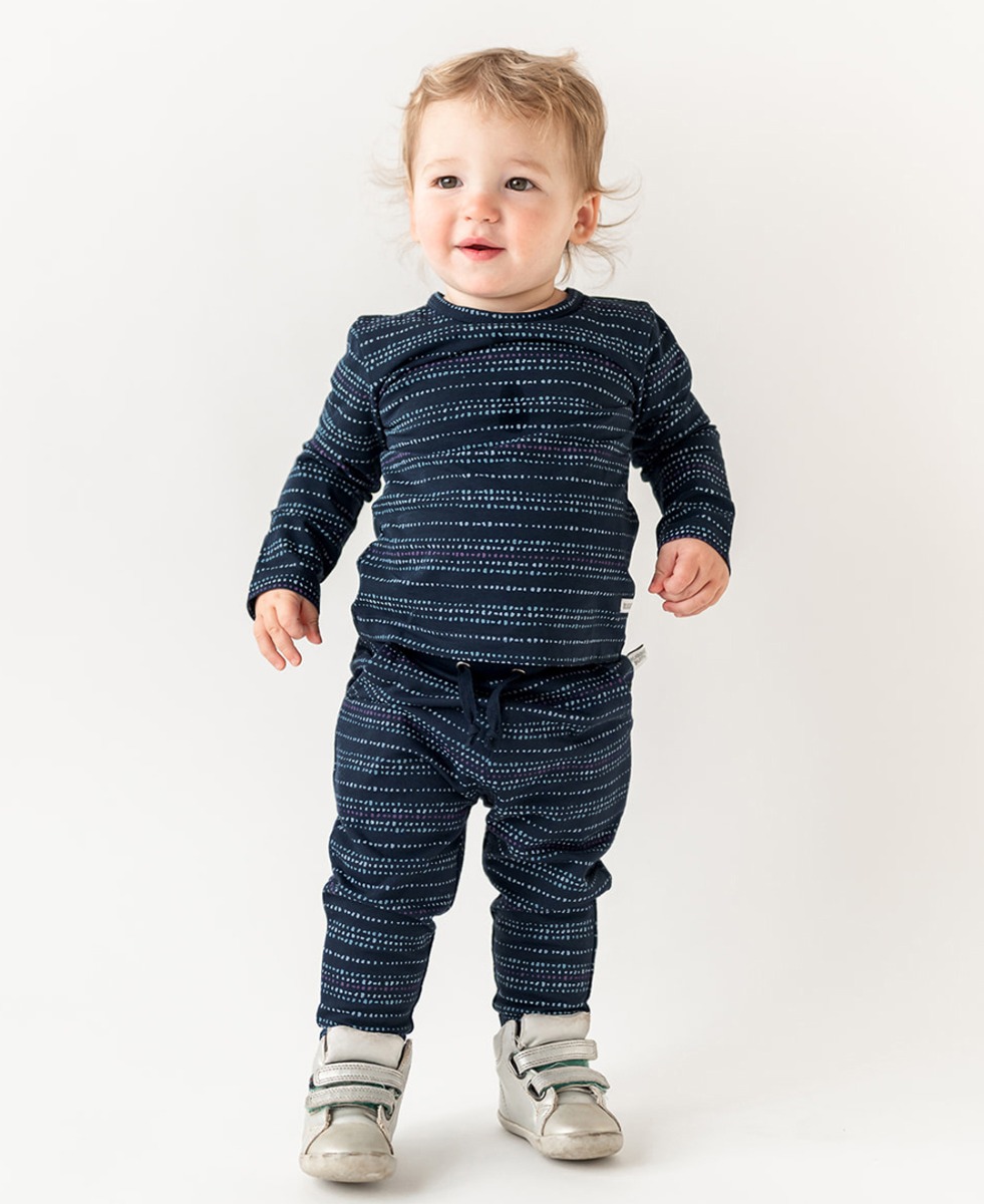 Boys Dotted Stripe Knit Joggers
