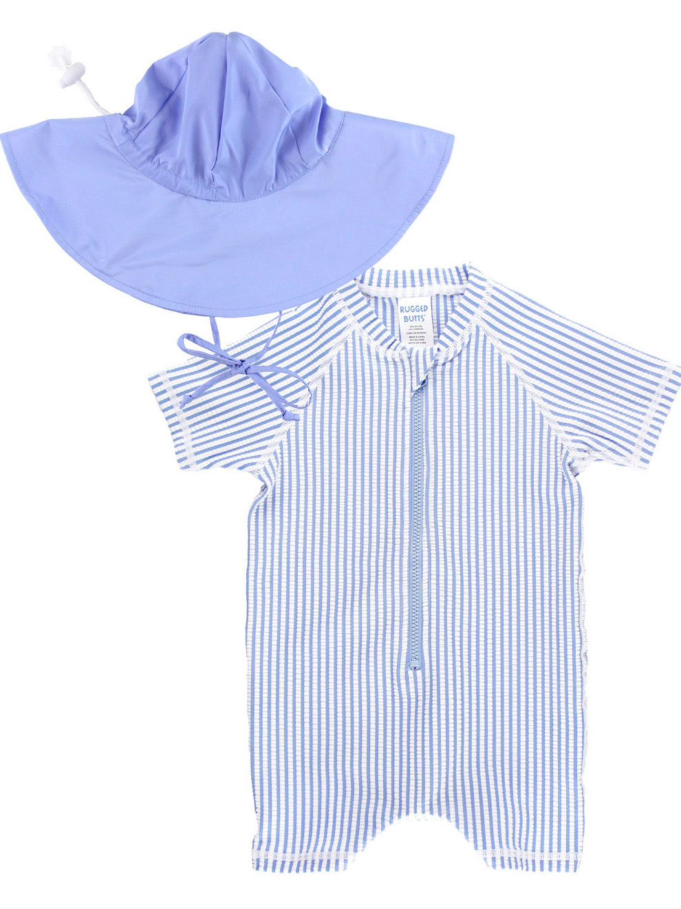 Peri Seersucker SS 1P RG & Periwinkle Sun Hat Set