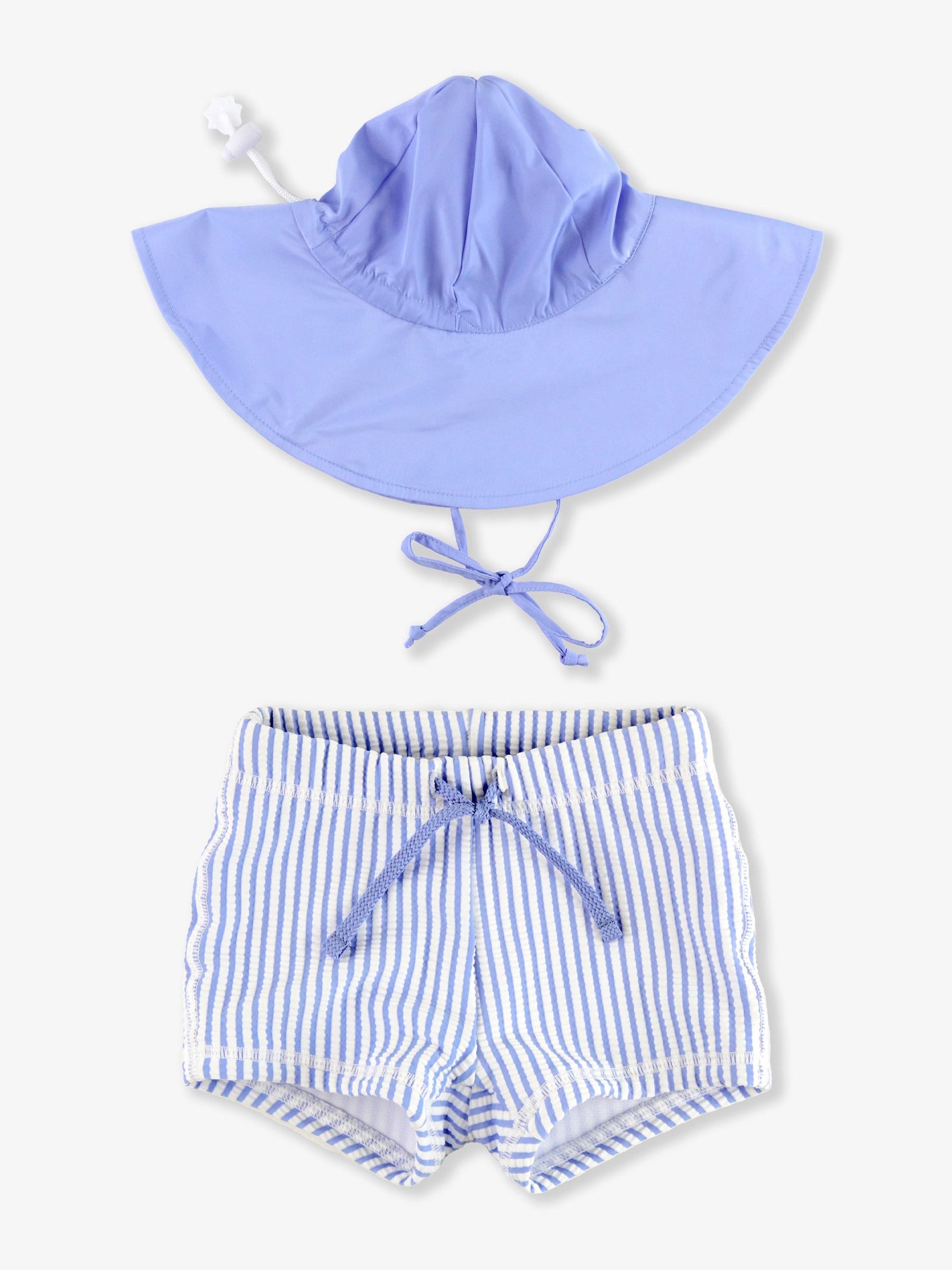 Periwinkle Blue SS Shorties & Peri Sun Hat Set