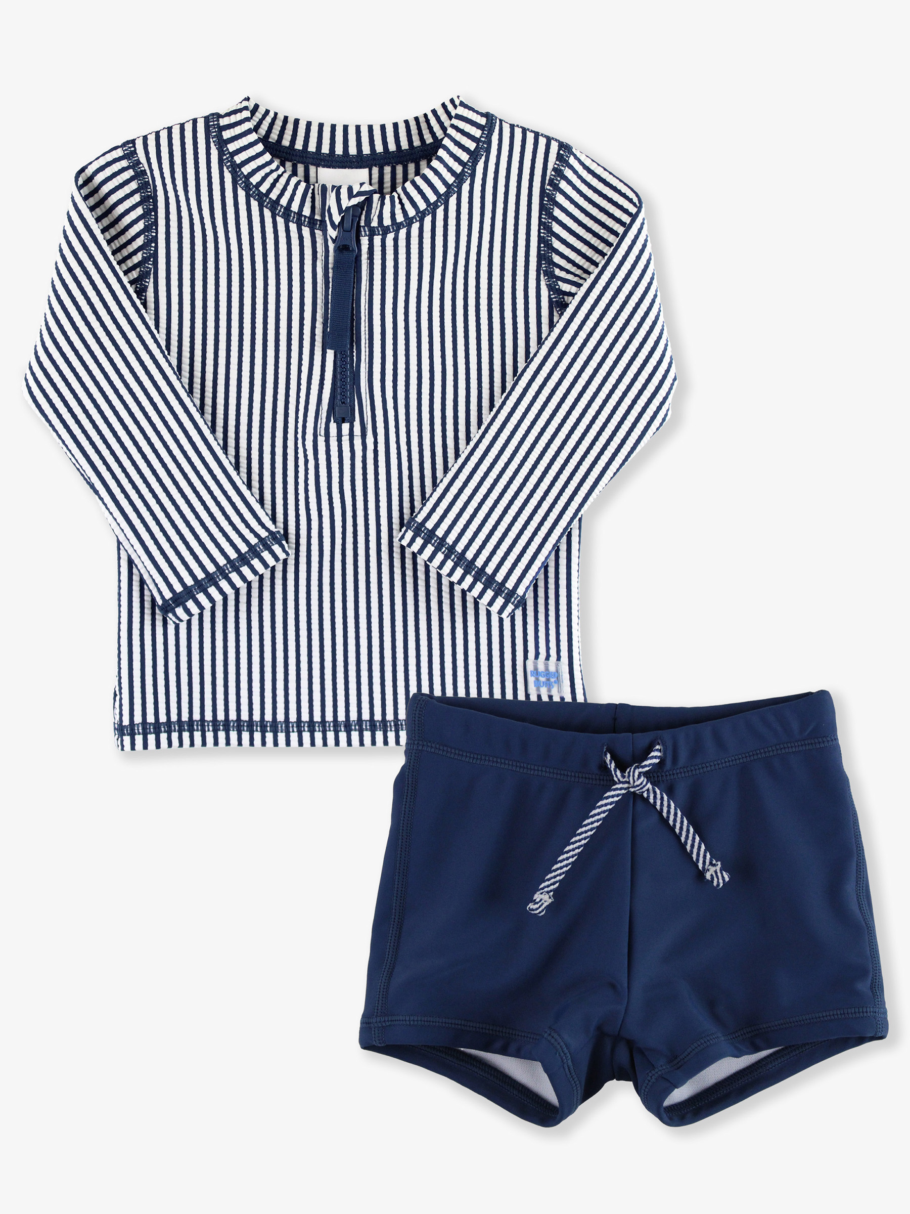 Navy SS Zipper LS RG & Navy Swim Shorties