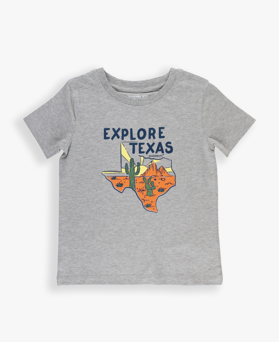 Heather Gray Explore Texas Graphic Tee