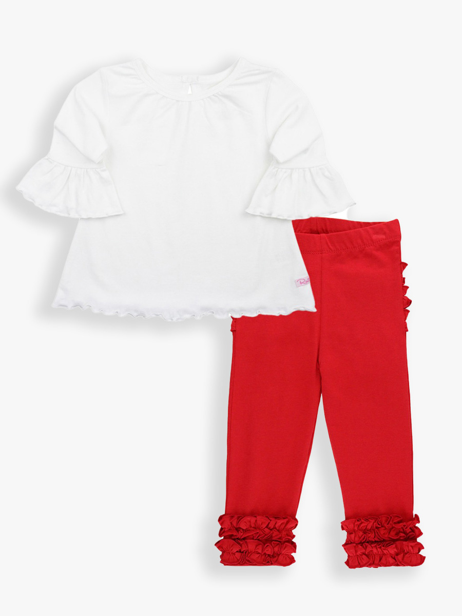 Girls Playful Primrose Crew Neck Sweatshirt & Playful Primrose Terry Ruffle Pocket Jogger Pants
