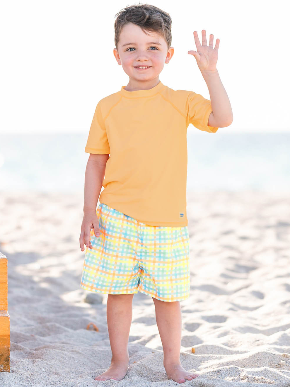Summertime Gingham Swim Trunks