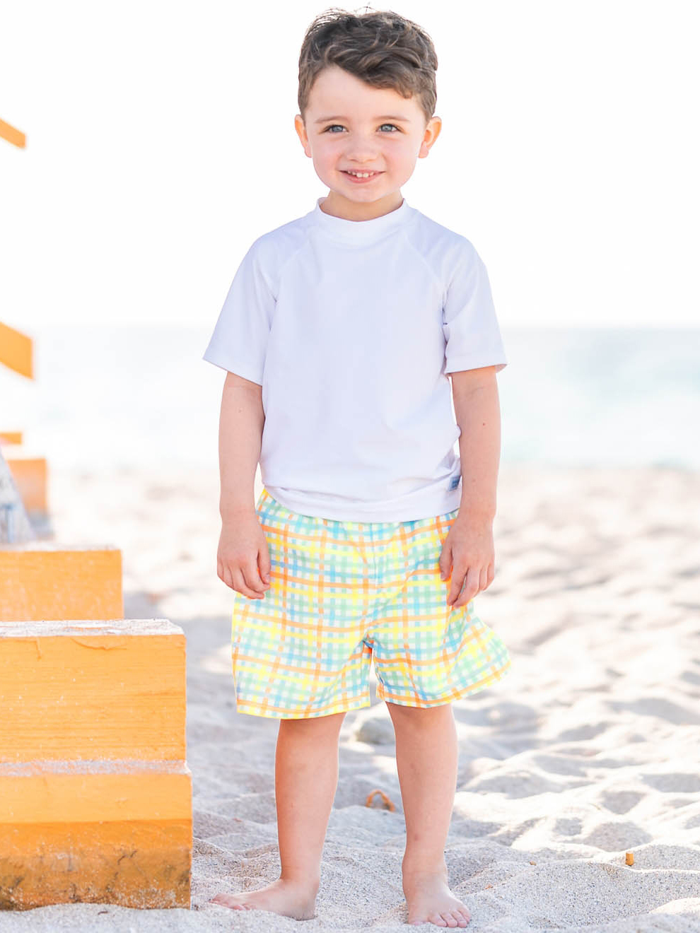 RuggedButts Baby Jawsome Swim Trunks & Rash Guard with