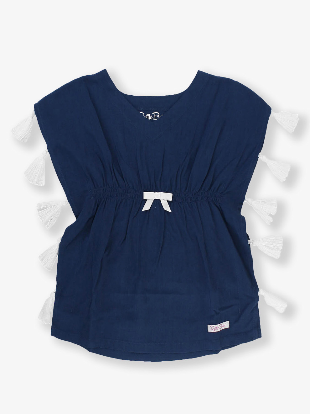 Navy Tassel Kaftan Cover-Up
