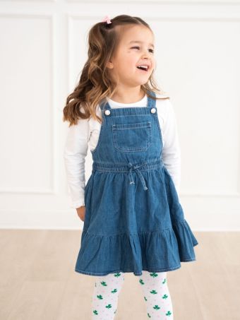 girls denim jumper dress Kids Denim Pinafore Dress