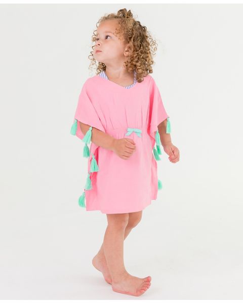 Pink Tassel Kaftan Cover-Up