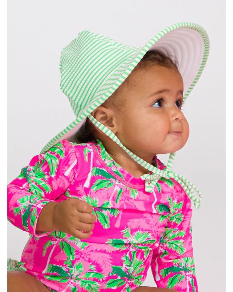 Spring Green Seersucker Swim Hat