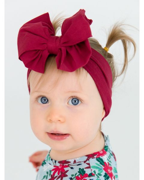 Dark Cherry Big Bow Headband