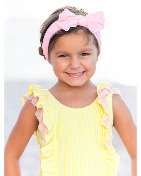 Pink Polka Dot Swim Bow Headband