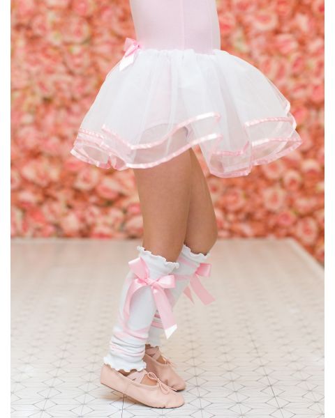 White Ballet Bow Leg Warmers