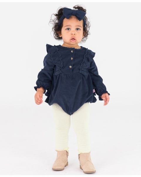 Ivory Footless Ruffled Tights