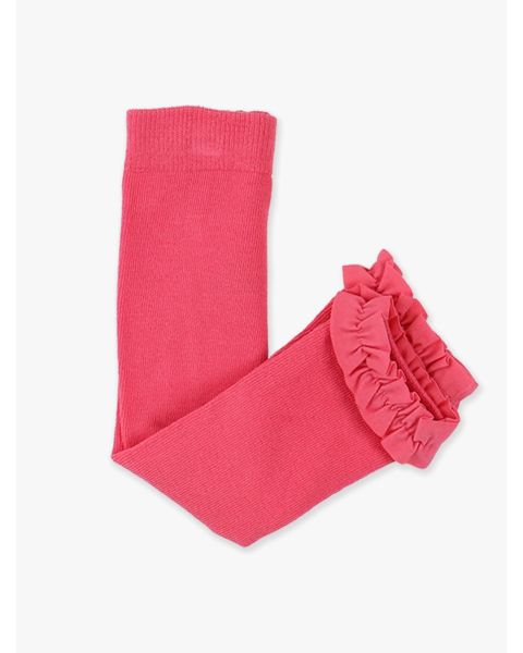 Hot Pink Footless Ruffle Tights