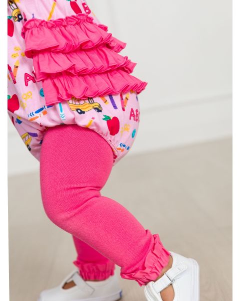 Hot Pink Footless Ruffle Tights