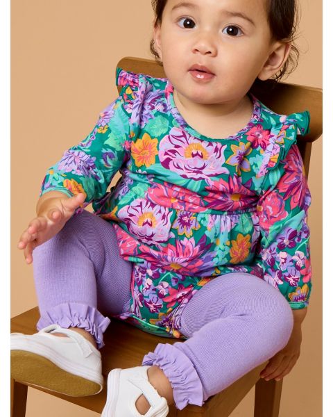 Wisteria Purple Footless Ruffle Tights