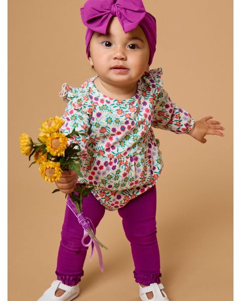 Plum Tart Footless Ruffle Tights