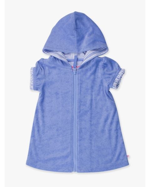 Periwinkle Blue Terry Full-Zip Cover-Up