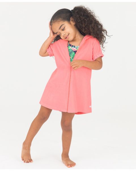 Bubblegum Pink Terry Knit Full-Zip Cover-Up