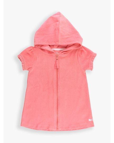 Bubblegum Pink Terry Knit Full-Zip Cover-Up