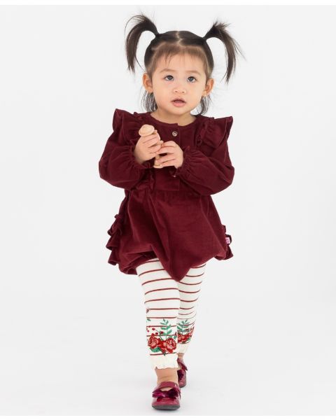 Rosewood Stripe Patterned Footless Tights