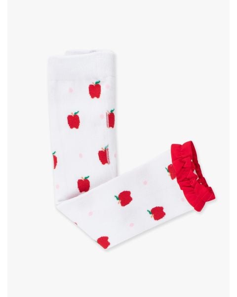 Apple Orchard Patterned Footless Ruffle Tights