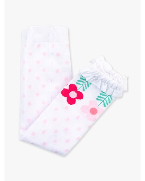 In Full Bloom Polka Dot Patterned Footless Ruffle Tights