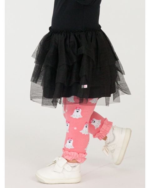 Ghostie Dots Patterned Footless Ruffle Tights