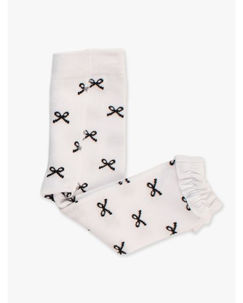 Black Bows Patterned Footless Ruffle Tights