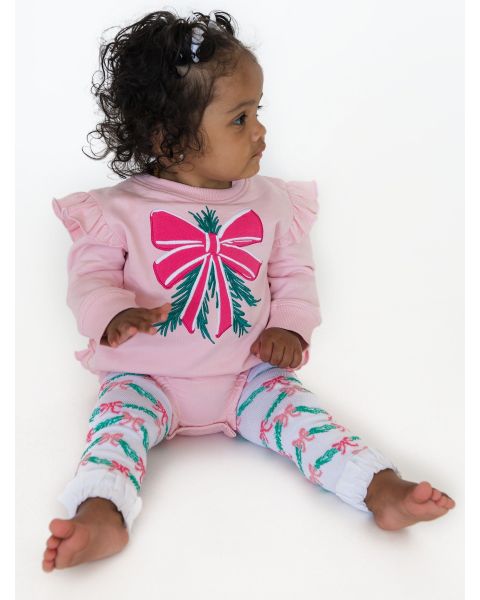 White Tinsel Tidings Patterned Footless Ruffle Tights