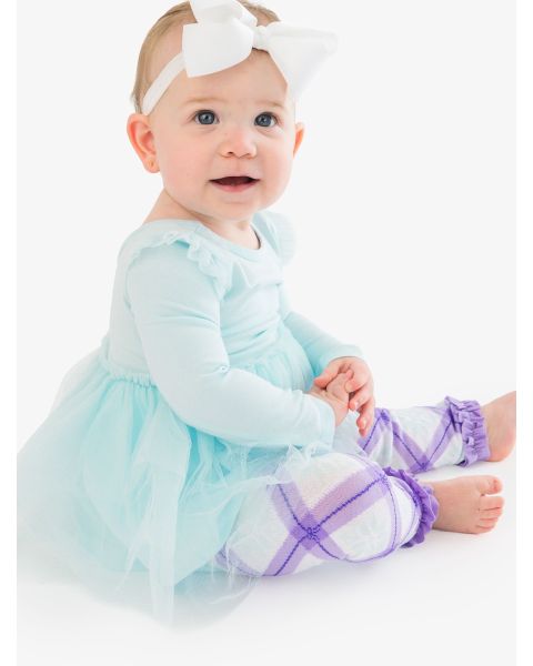 Purple Enchanted Argyle Patterned Footless Ruffle Tights