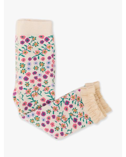 Wildflower Meadow Patterned Footless Ruffle Tights