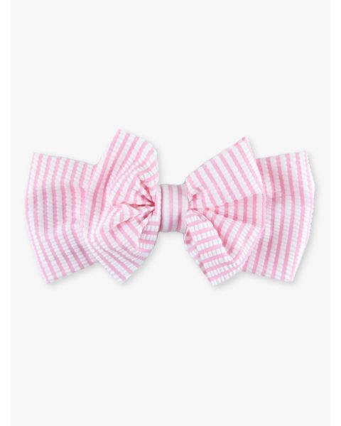 Pink Seersucker Swim Bow Headband