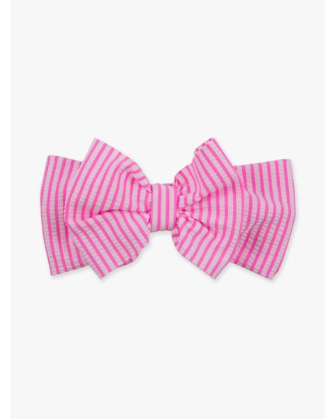 Neon Pink Seersucker Seersucker Swim Bow Headband
