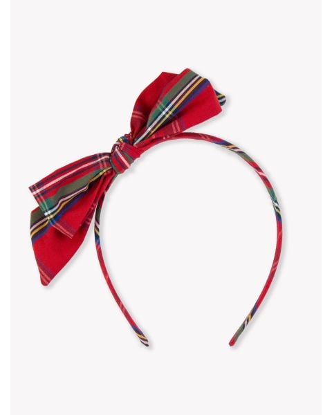Tis The Season Plaid Skinny Big Bow Headband
