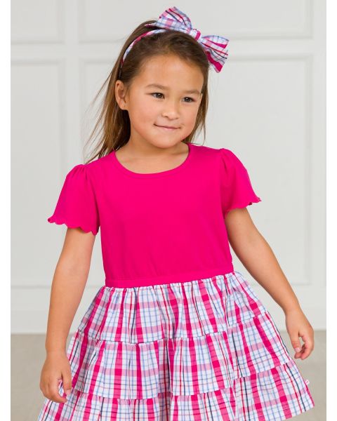Adley Plaid Skinny Big Bow Headband