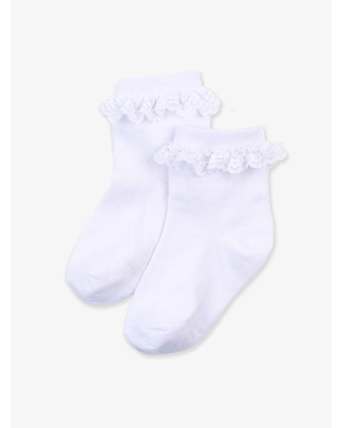 White 3-Pack Ruffle Ankle Socks