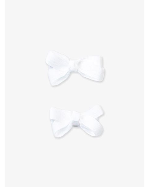 White Small Bow Clip Set