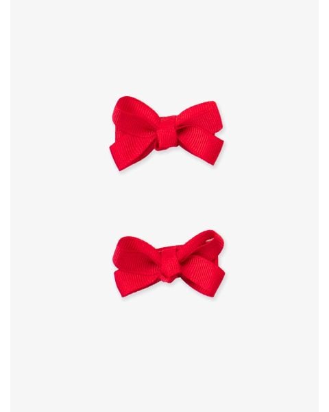 Red Small Bow Clip Set