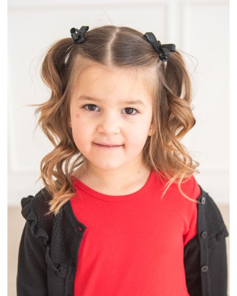 Black Small Bow Clip Set