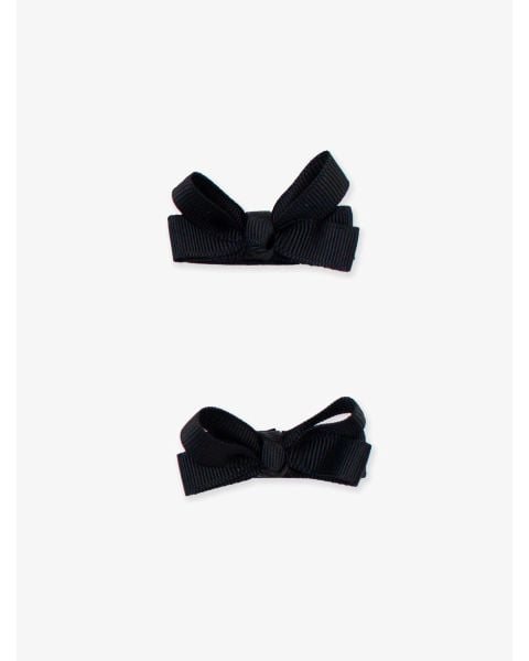 Black Small Bow Clip Set