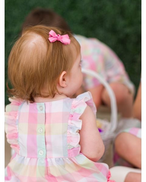 Bubblegum Pink Small Bow Clip Set