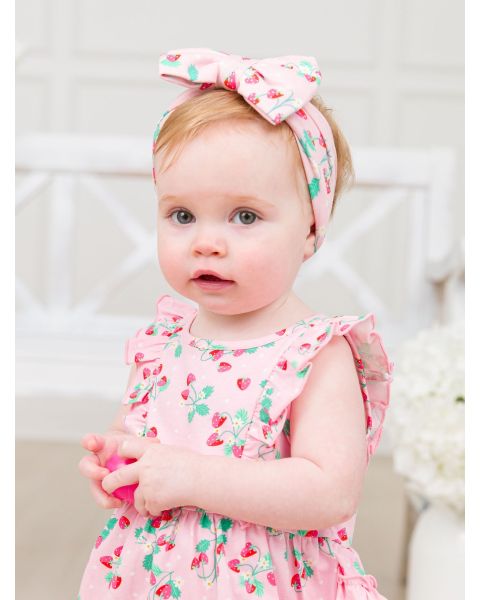 Sweet As Strawberries Viscose Big Bow Headband