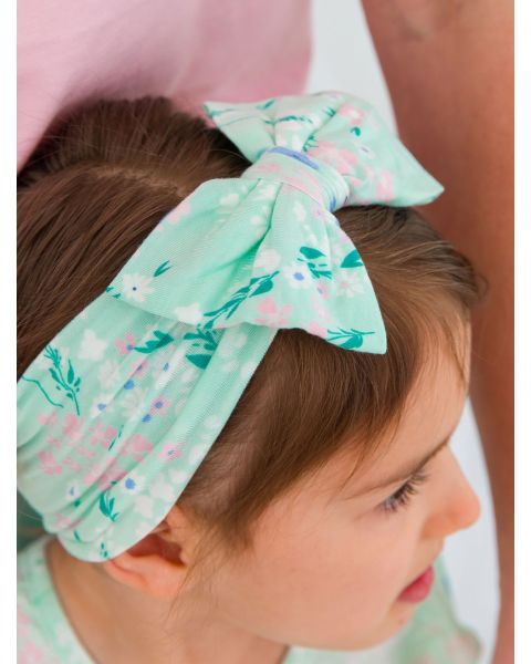 Mint Meadow Viscose Big Bow Headband