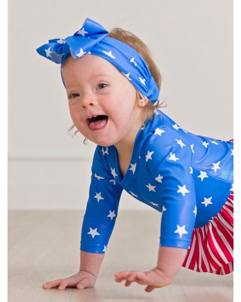 Blue Star Shimmer Swim Bow Headband