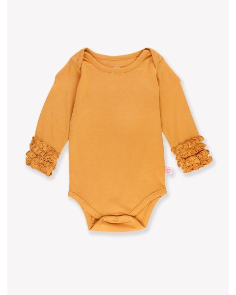 Honey Ruffled Long Sleeve Layering Bodysuit