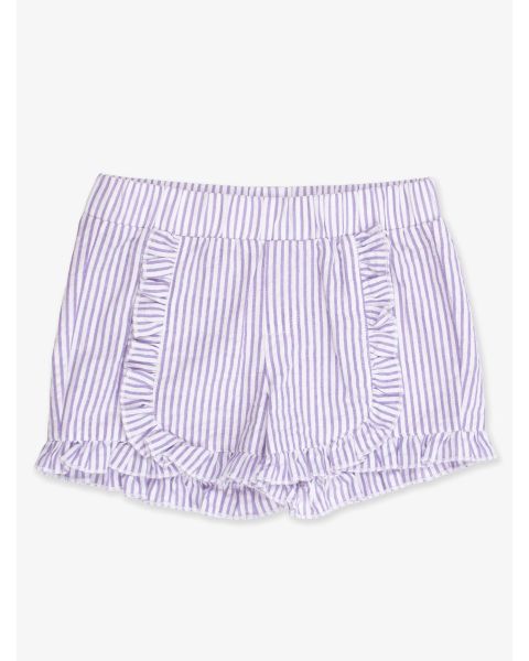Wisteria Purple Signature Seersucker Infant/Toddler Ruffle Trim Woven Shorts