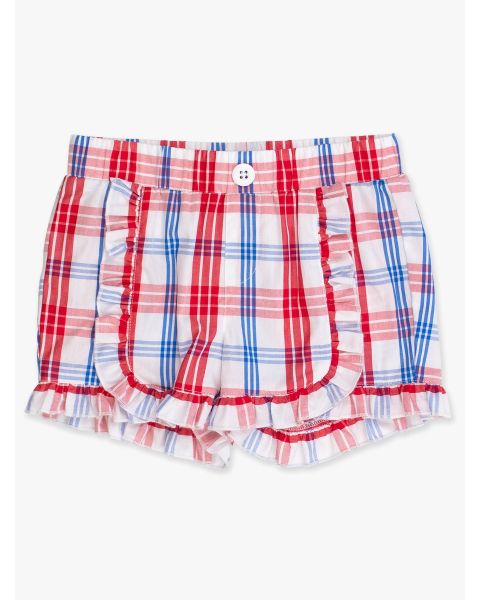 Lincoln Plaid Infant/Toddler Ruffle Trim Woven Shorts