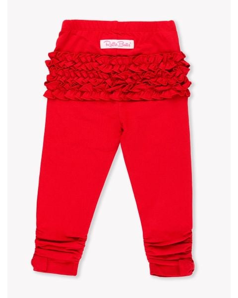 Red Baby Ruched Bow Leggings