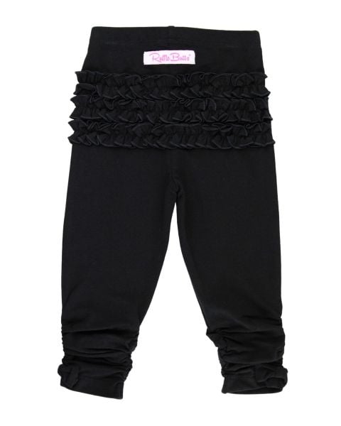Black Ruched Bow Leggings