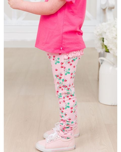 Sweet As Strawberries Baby Ruched Bow Leggings